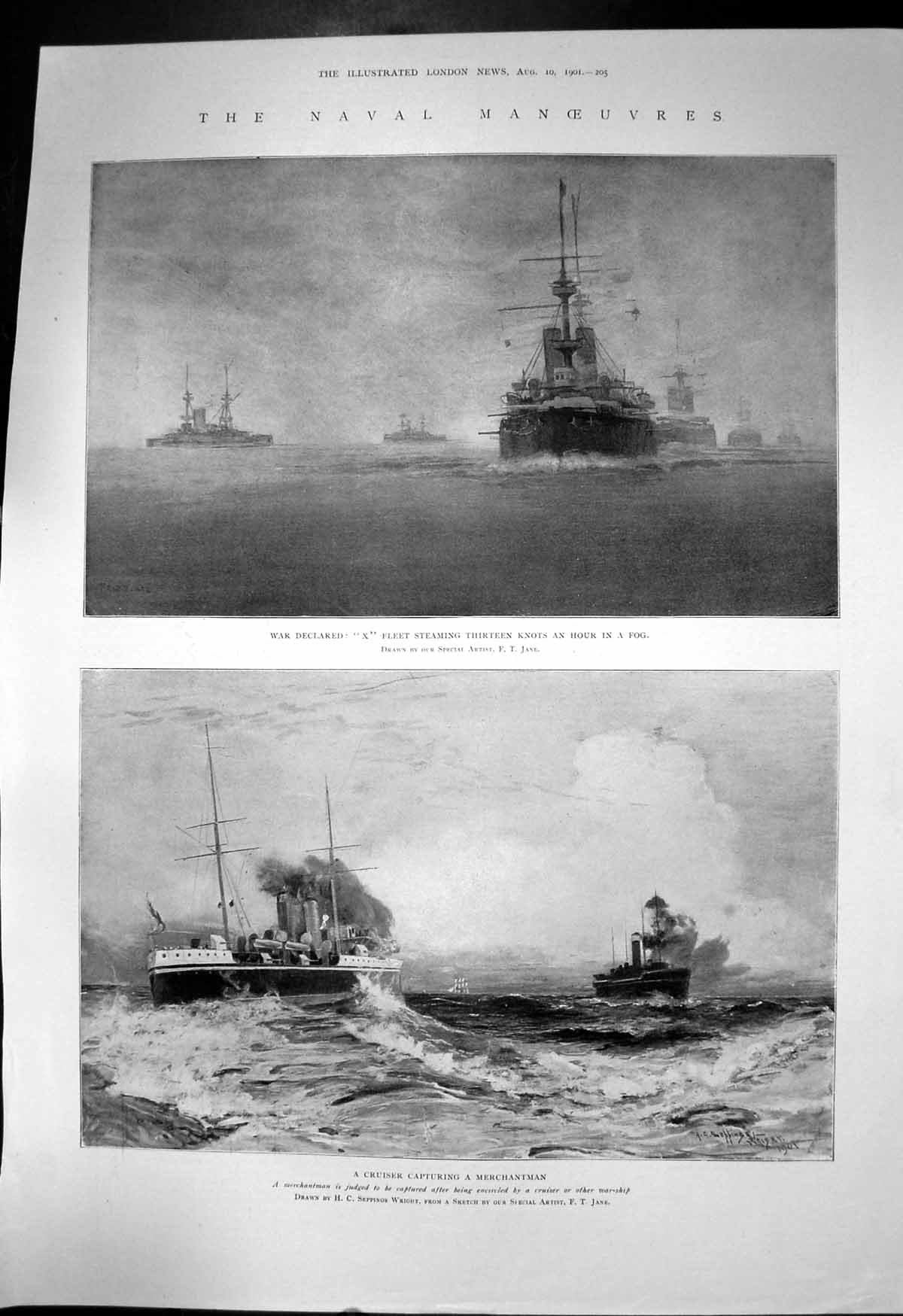 Old War Declared X Fleet Steaming 13 Knots Fog Cruiser Merchantman190