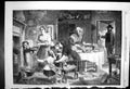 Antique Old Print Shrovetide Tossing Pancake A Hunt Scene Family Kitchen 1862