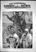 Original Old Antique Print Buddhist Monks At Entrance Ku Shan Monastery 1884