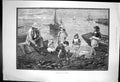 Old Antique Print Busybodies P De Vega Man Seaside Children Playing 1893 19th