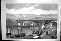 Original Old Antique Print Monster Swing Bridge Brest Ships River Below 1861