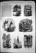 Old Ghent Canal Drapers Hall Porte Rabot Castle Counts Flanders 1872 Victorian