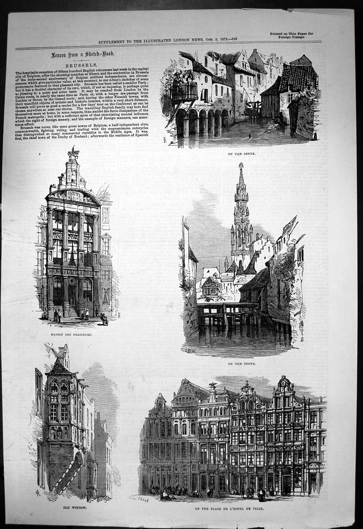 Old Brussels Senne Place De L'Hotel De Ville Maison Des Brasseurs 187 Victorian
