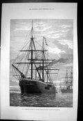 Antique Print Hms Alexandria Flagship Adm Hornbys Squadron Sea Marmora 1878