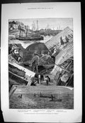 Old Fishing Industries Drift Net Fishing Pilchards Off Cornwall 1883 Victorian