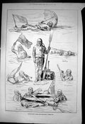 Antique Old Print Captain Boytons Voyage Westminster Greenwich Paddling 1875