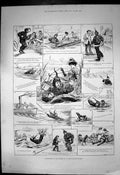 Antique Old Print Adventures Thames Boyton Floating Dress Dragged Ashore 1886