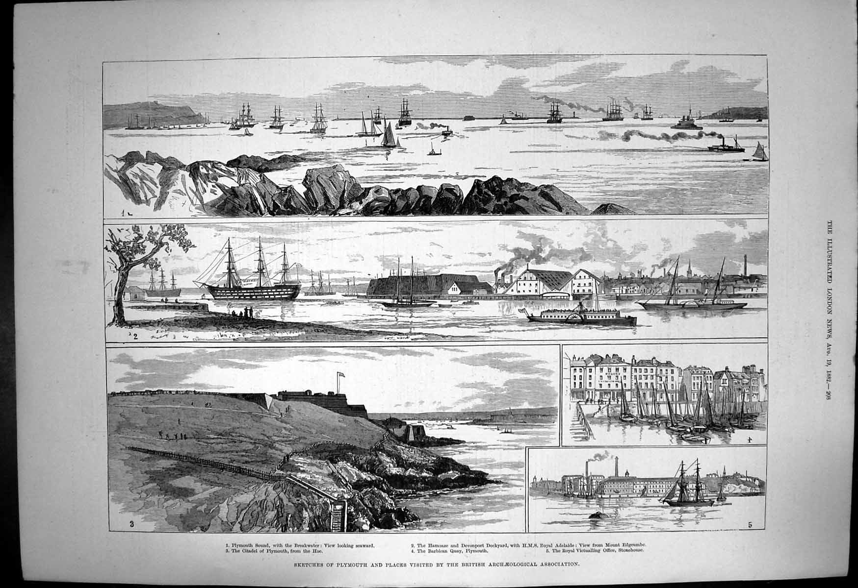 Old Plymouth Places Visited British Archaeological Assoc Dockyard 188 Victorian