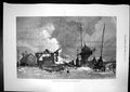 Original Old Antique Print Late Storms Partial Destruction Hastings Pier 1877