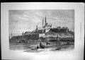 Old Antique Print Citadel Cairo On Hill Arabs Sitting Around Camels 1881 19th
