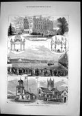 Antique Print Prince Princess Wales Liverpool Croxteth Hall Sefton Park1881