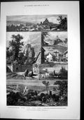 Old Antique Print Launceston Cornwall Castle Town Gate St Stephens 1881 19th