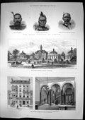 Old Print Maoris London Victoria Hospital Burnley Conservative Club 1884 19th