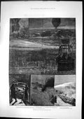 Old Antique Print Through Clouds Day Night Coxwell Balloon Sedgemoor 1881 19th