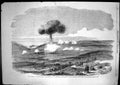 Antique Old Print Sebastopol Explosion Powder Magazine English Trenches 1854