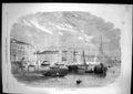 Original Old Antique Print University St Petersburg Boats On River 1861 19th