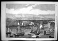 Original Old Antique Print Monster Swing Bridge Brestboats Sailing Under 1861