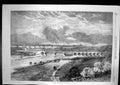 Antique Old Print Preston Lancashire Briidge Cattle River Smoke Chimneys 1862
