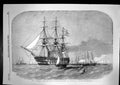 Old Antique Print Hms Colossus Gun Boat Flotilla Leaving Motherbank 1856 19th