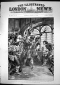 Antique Old Print Under Red Robe Haymarket Theatre Guards Gaming Room 1896 19th