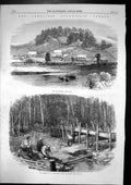 Original Old Antique Print Chaudiere Gfields Canada Dwellings Diggings 1864