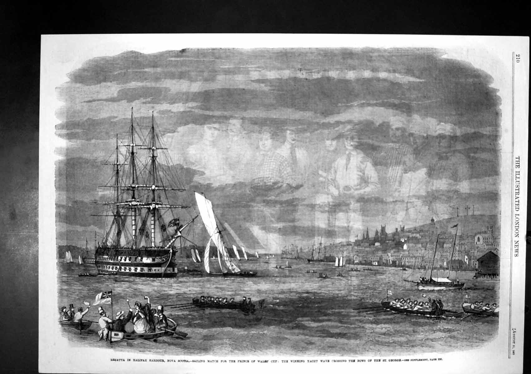 Old Sailing Match Prince Wales Cup Halifax Harbour Nova Sc Otia 1861 Victorian
