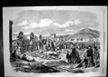Original Old Antique Print Ivory Skins Grahamstown Market Cape Colony 1866 19th