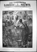 Original Old Antique Print Coolies Spare Hours South Africa His Garden 1905
