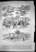 Antique Old Print Bechuanaland Border Police On March To Matabeleland 1890 19th