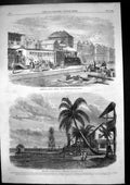 Antique Print Aspinwall Central America Lighthouse Point Train Panama 1865 19th
