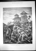 Old Antique Print Cuban Insurrection Insurgent Attack Fort Vueltas 1895 19th