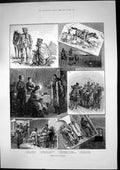 Antique Old Print Robber Life Hungary Cattle Raid Highway Robbery Mail 1883