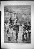 Original Old Antique Print Prince Prussia During Berlin Insurrection 1848 1887