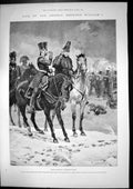 Original Old Antique Print German Emperor WilliamBaptism Fire 1887