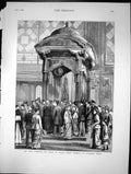 Old Print Paris Exhibition Prince Wales'S Indian Presents Afternoon 1878 19th