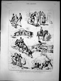 Antique Old Print Our Artist In Wales An Ascent Snowdon Mountain Pony 1883 19th