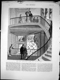 Antique Old Print The Paris Exhibition Under The Central Dome Stairway 1878