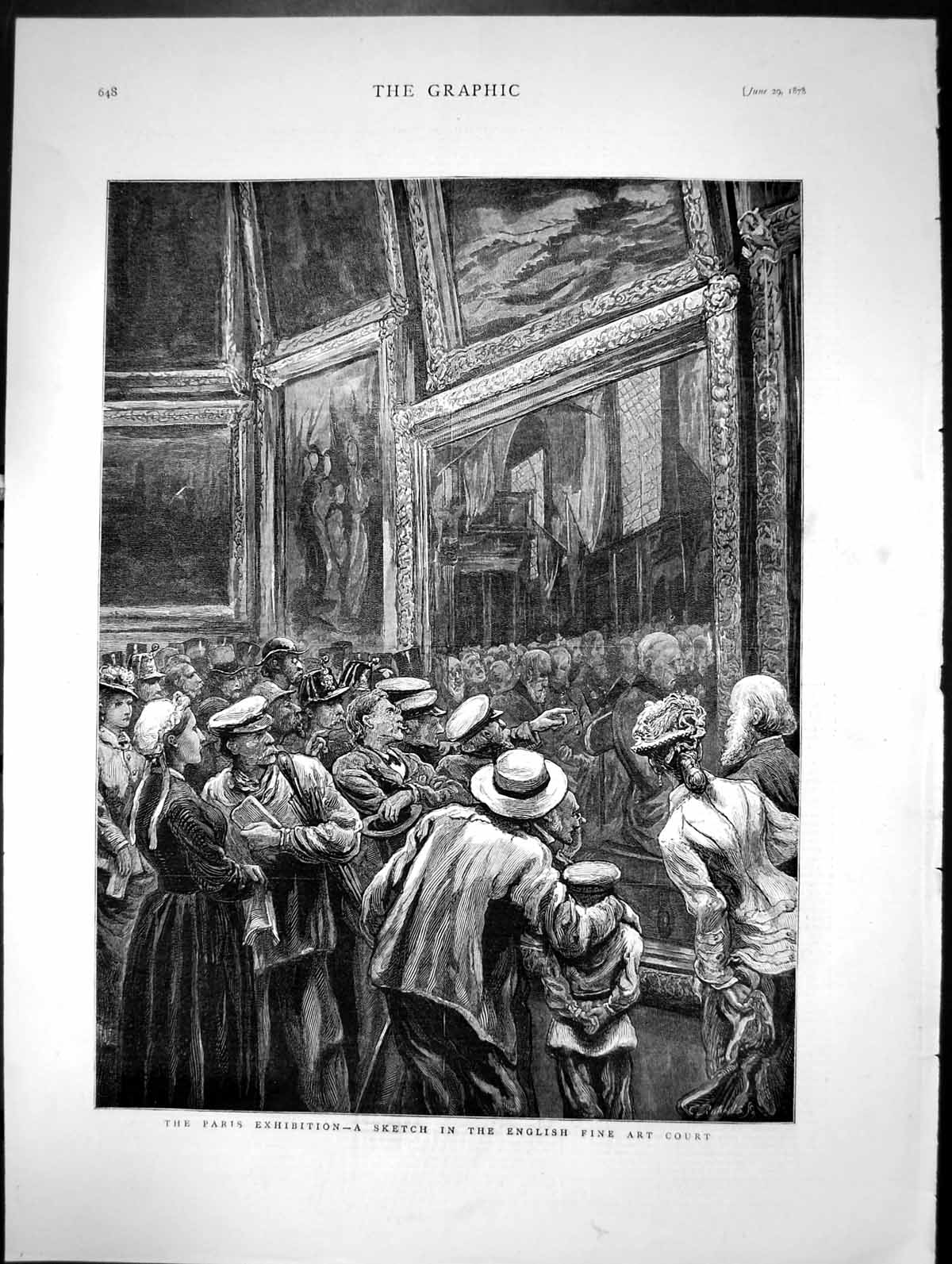 Old The Paris Exhibition A Sketch In The English Fine Art Court 1878 Victorian