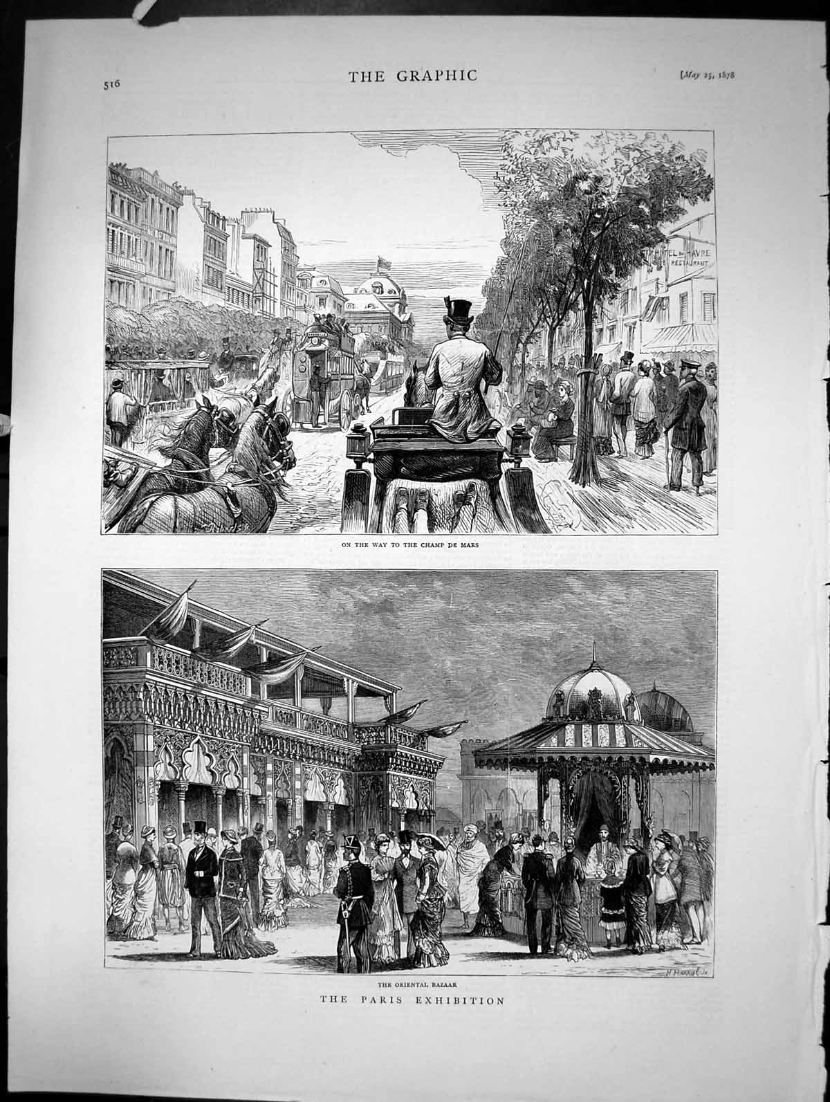 Old Paris Exhibition The Oriental Bazaar On Way To Champ De Mars 1878 Victorian