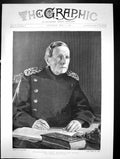 Old Print Field Marshall Count Hellmuth Von Moltke Portrait In Study 1891 19th