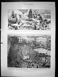 Old Print Carnival At Nice Queen Going In Procession Through Streets 1897 19th