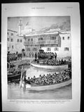 Antique Print The Crisis In Crete The Landing British Marines At Canea 1897