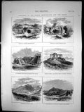 Original Old Antique Print Sketches In The Greek Archipelago And The Troad 1874
