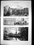 Old Print Leicester Illustrated The Abbey Bishop Pennys Tomb Church 1882 19th