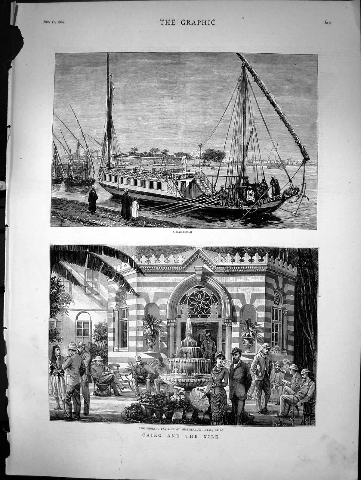 Old Cairo And The Nile Dahabeah Smoking Pavilion Shepheard Hotel 1880 Victorian