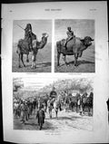 Old Print Life In Egypt Travelling Bedouin Buffalo Driver Princesses 1882 19th