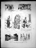 Antique Print Round The World Yachting In The Ceylon Cairo Pyramids 1882 19th