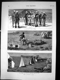 Antique Print Afghan War Sketches Jumrood Bazar Valley Breakfast Camp 1879 19th