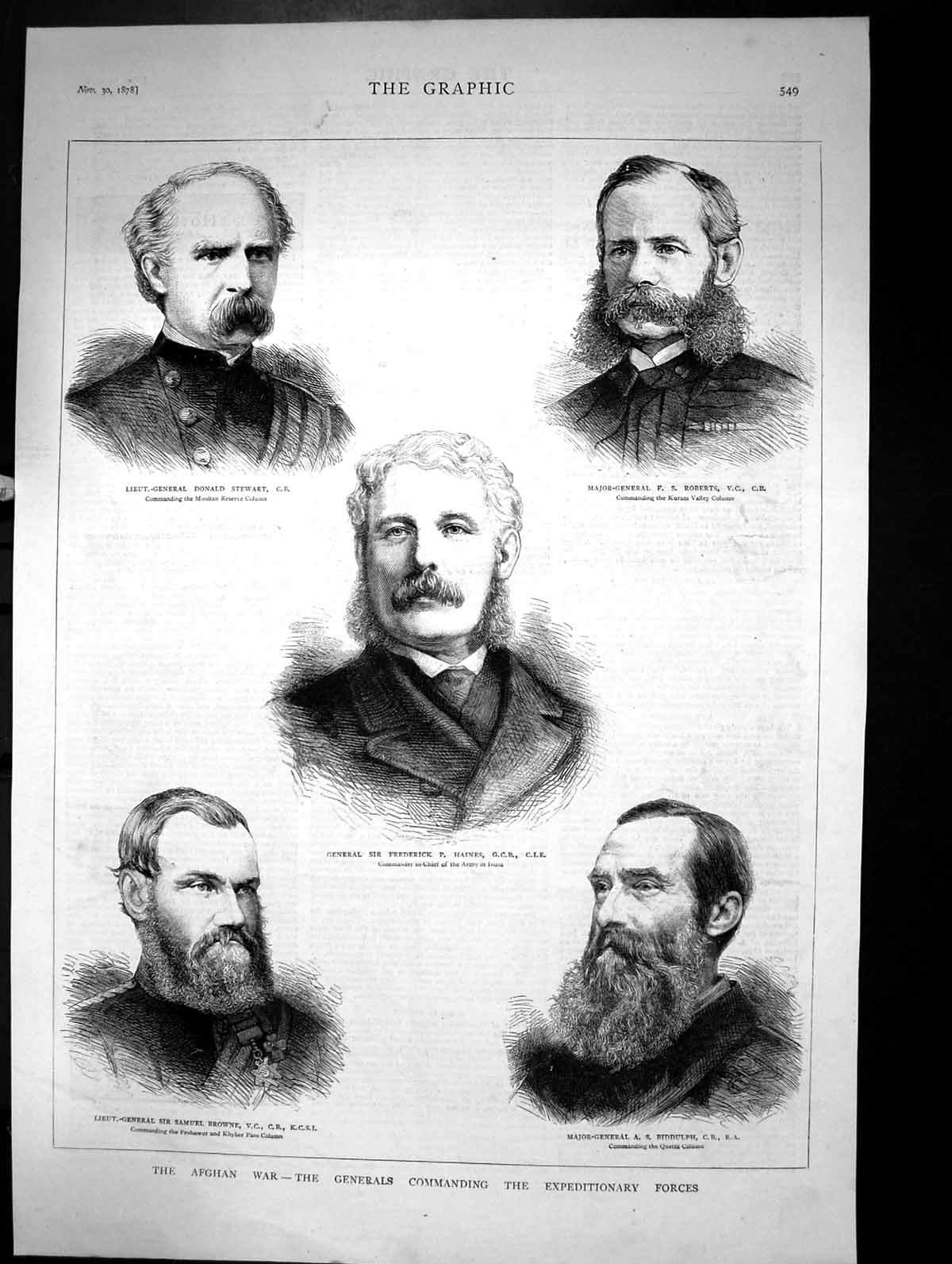 Old The Afghan War The Generals Commanding Expeditionary Forces 1878 Victorian