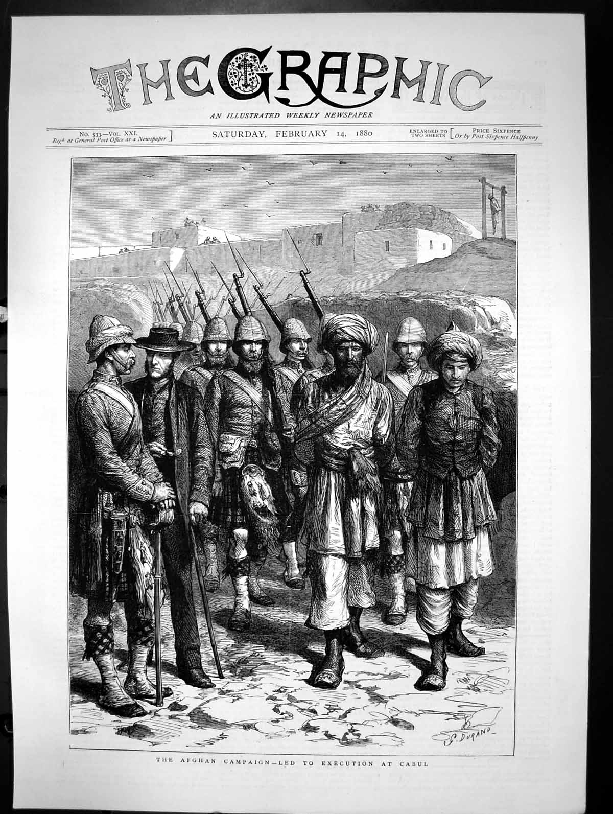 Old The Afghan Campaign Led To Execution At Cabul Sketch Durand 1880 Victorian